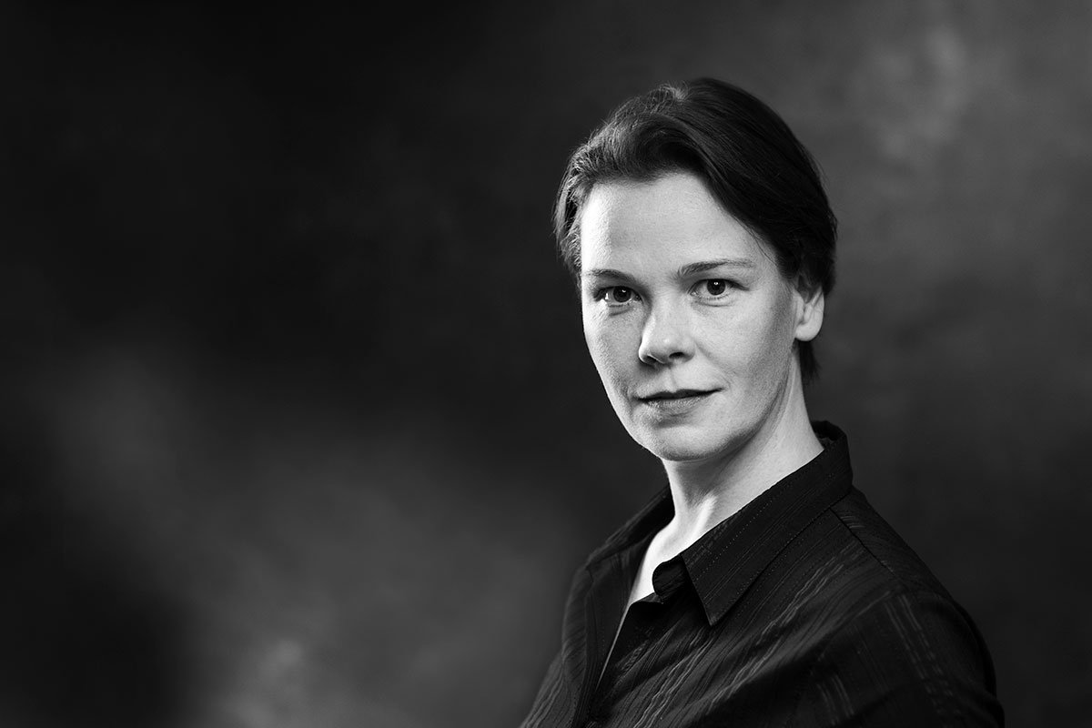 Katrin Heyer Selbstportrait in Schwarz-Weiß